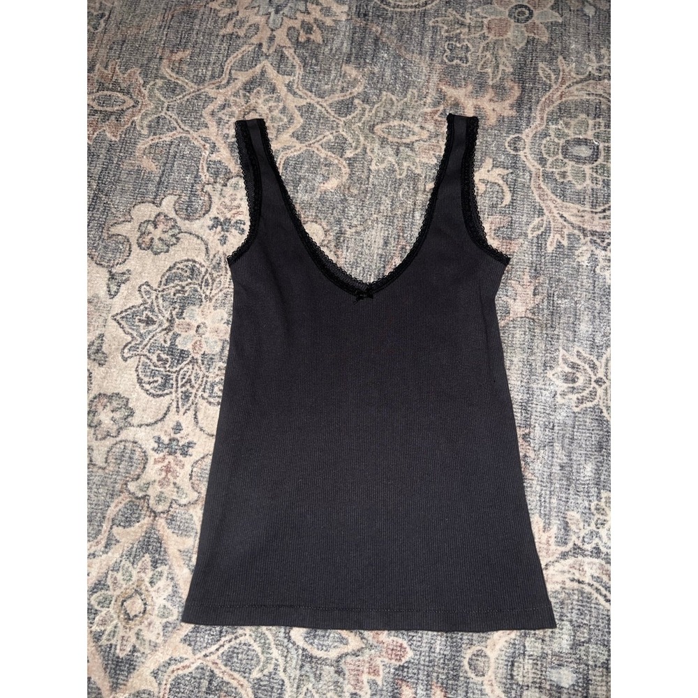 John Galt Brandy Melville Lace Plunge Tank Top